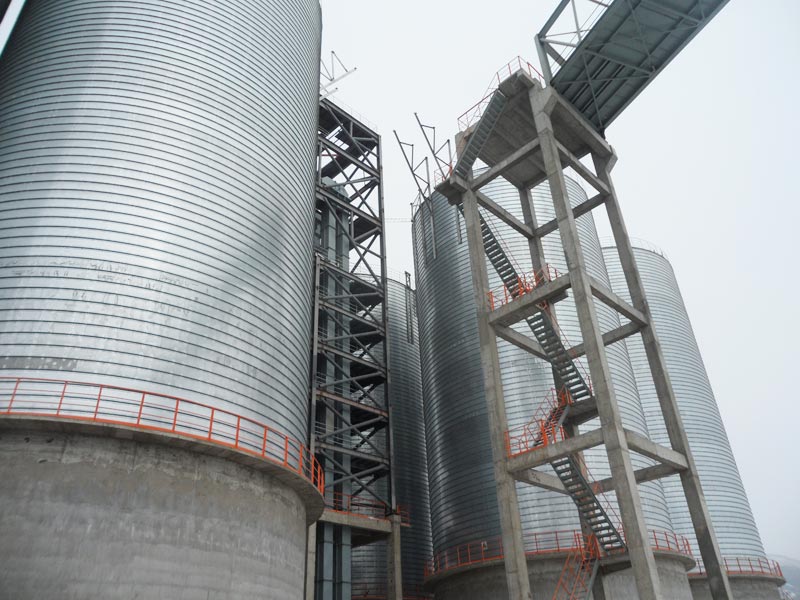 Grain storage steel silo