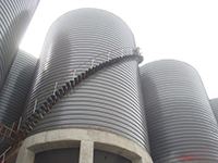 Steel silo for grain flour storage