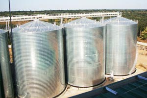 Bidragon spiral steel silo for starch powder storage
